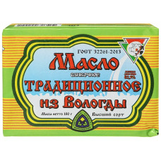 Масло Вологодское сливочное 82.5% 180 г