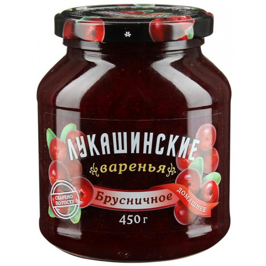 Варенье Лукашинские брусничное 450г