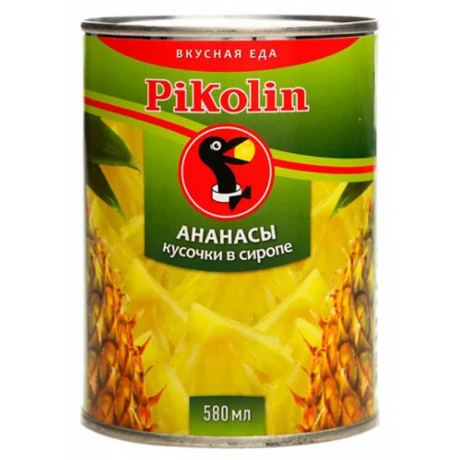 Ананасы консервированные Pikolin кусочки, 580мл