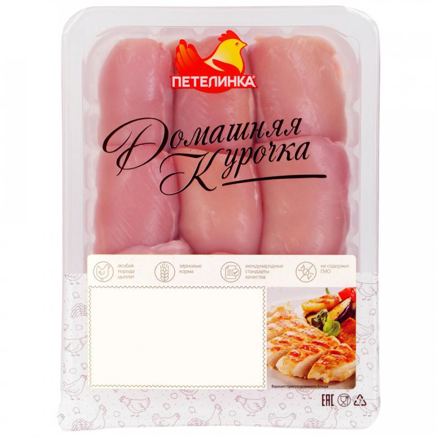 Филе бедра цыпленка-бройлера Петелинка Домашняя Курочка без кожи охлажденное на подложке 0.8-1.2 кг