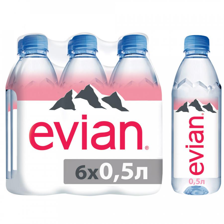 Вода минеральная Evian питьевая негазированная 6 штук по 0.5 л