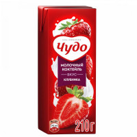 Коктейль Чудо молочный с клубникой 2% 200 г