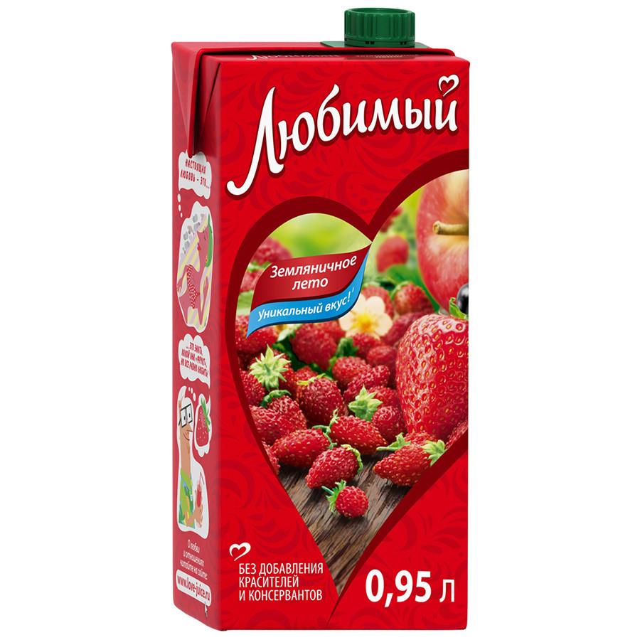 Напиток Любимый Земляничное лето сокосодержащий 0.95 л