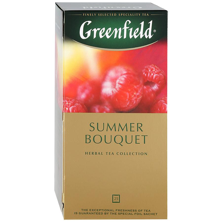 Напиток Greenfield Summer Bouquet чайный со вкусом и ароматом малины 25 пакетиков по 2 г