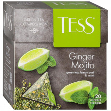 Чай Tess Ginger Mojito зеленый с цедрой лимона и мятой 20 пирамидок по 1.8 г Чай Tess Ginger Mojito зеленый с цедрой лимона и мятой 20 пирамидок по 1.8 г