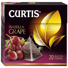 Чай Curtis Isabella Grape черный листовой с кусочками и ароматом винограда 20 пирамидок по 1.8 г