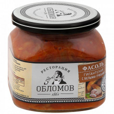 Фасоль Ресторация Обломов гигантская с белыми грибами 420 г
