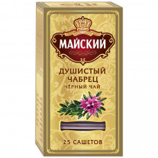 Чай Майский Душистый Чабрец черный 25 сашетов по 2 г