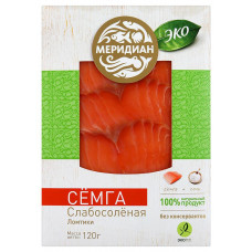 Семга ломтики Меридиан ЭКО слабосоленая 120 г