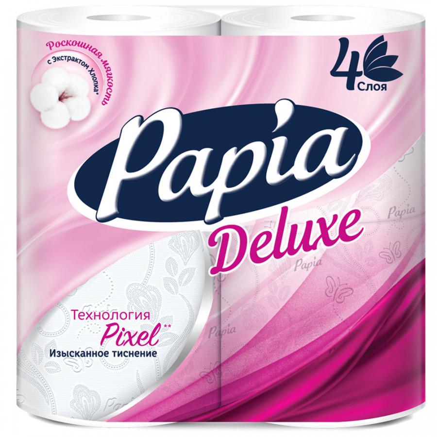 Туалетная бумага Papia Deluxe белая 4-слойная 4 рулона