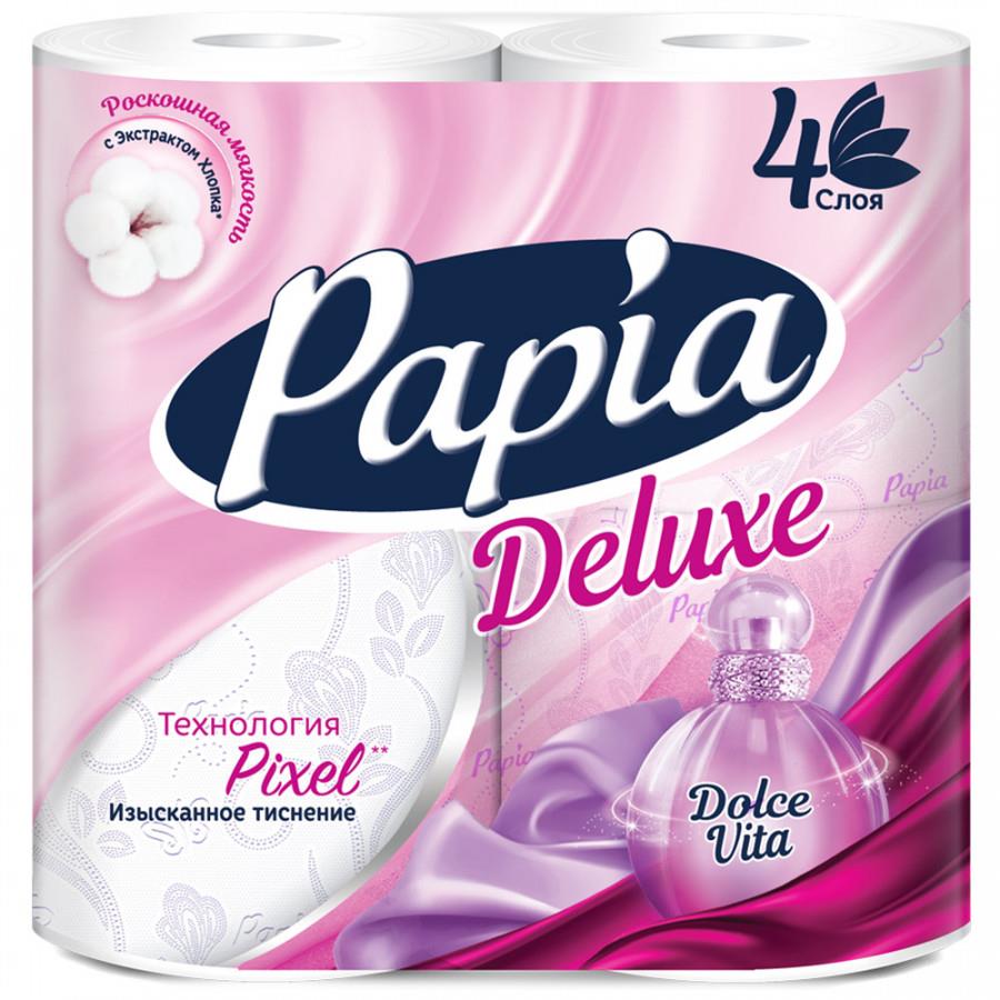 Туалетная бумага Papia Deluxe Dolce Vita 4-слойная 4 рулона