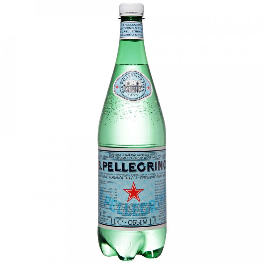 Вода минеральная лечебно-столовая Sanpellegrino природная питьевая газированная 1 л