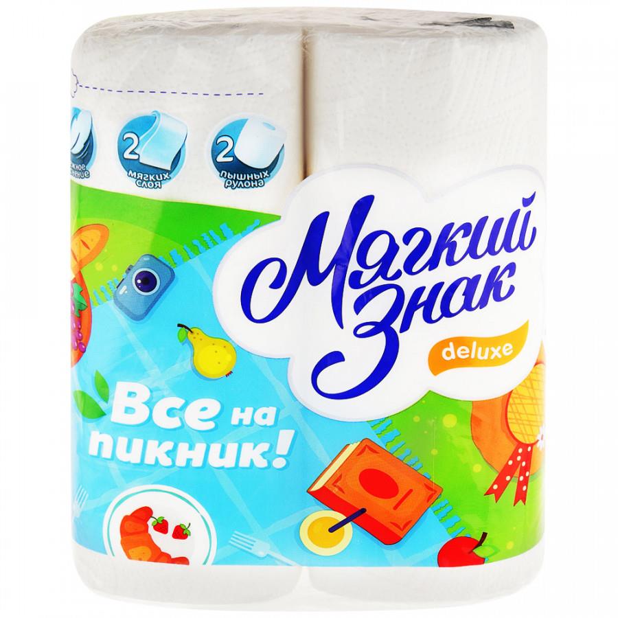 Бумажные полотенца Мягкий знак Deluxe 2-слойные 2 рулона