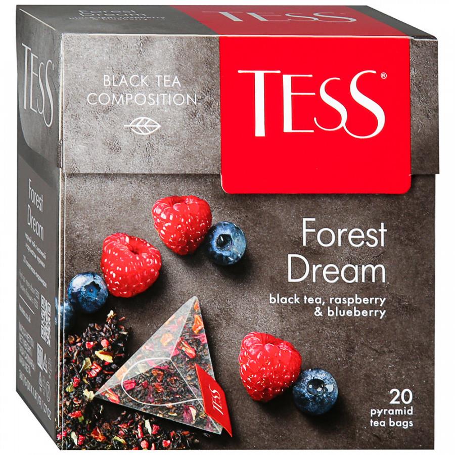 Чай Tess Forest Dream черный с ароматом малины и черники 20 пирамидок по 1.8 г