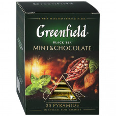 Чай Greenfield Mint Chocolate черный с ароматом шоколада 20 пирамидок по 1.8 г