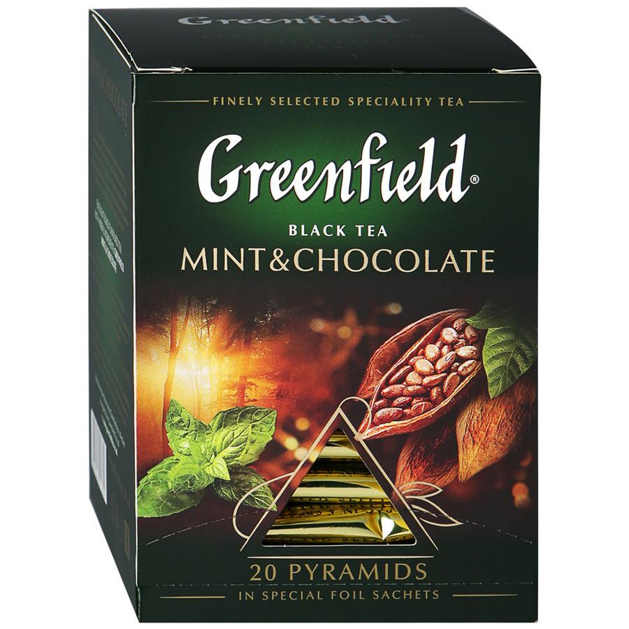 Чай Greenfield Mint Chocolate черный с ароматом шоколада 20 пирамидок по 1.8 г