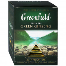 Чай Greenfield Green Ginseng зеленый с женьшенем 20 пирамидок по 1.8 г