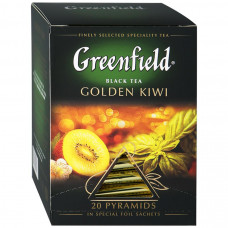 Чай Greenfield Golden Kiwi черный с ароматом золотого киви 20 пирамидок по 1.8 г