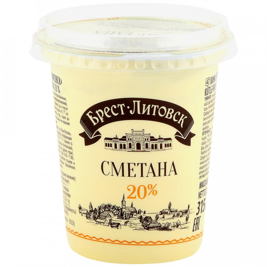 Сметана Брест-Литовск 20% 315 г