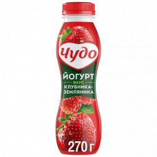 Йогурт Чудо со вкусом клубники земляники 2.4% 270 г
