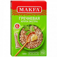 Крупа гречневая Makfa экстра 6 пакетиков по 66.5 г (400г) Крупа гречневая Makfa экстра 6 пакетиков по 66.5 г (400г)