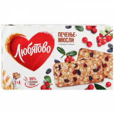 Печенье-мюсли Любятово злаковое с клюквой и изюмом 120 г
