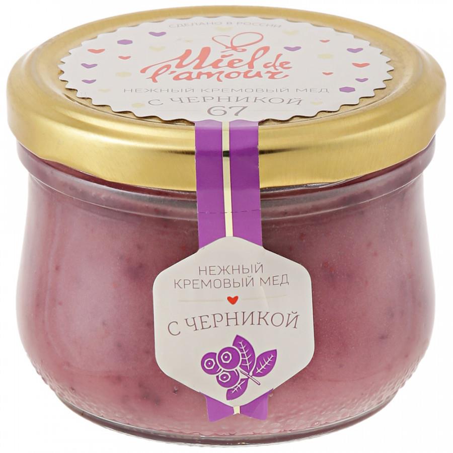 Мед Miel de lamour Нежный кремовый с черникой 250 г