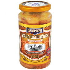 Мясо цыпленка Главпродукт в собственном соку ГОСТ 425 г