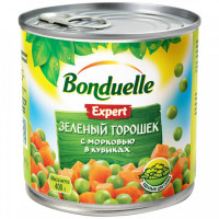 Горошек Bonduelle зеленый с морковью в кубиках 400 г