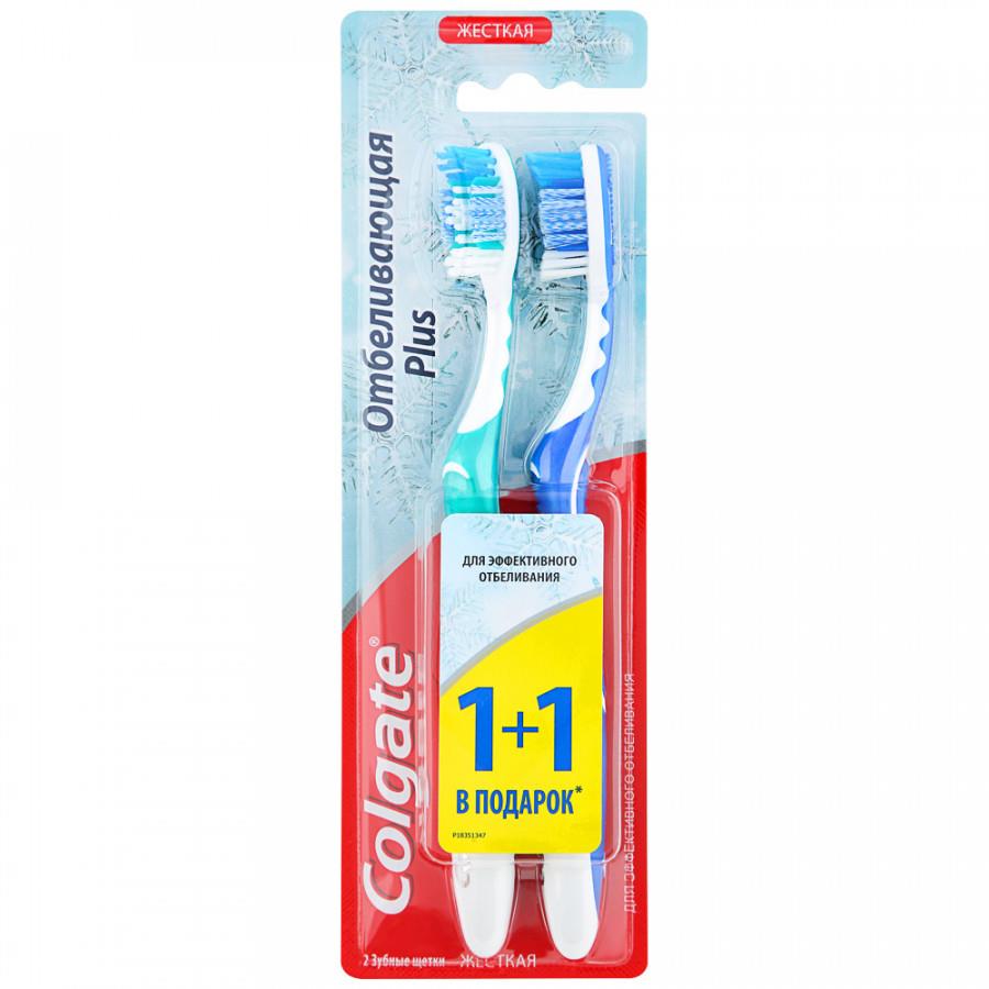 Зубная щетка Colgate Plus Отбеливающие жесткая 2 штуки