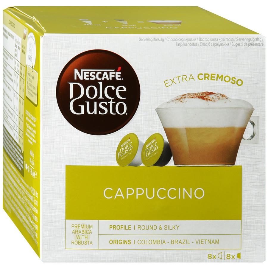 Капсулы Nescafe Dolce Gusto Cappuccino 16 штук (эспрессо 8 штук по 6.3 г + молочный напиток 8 штук по 17 г)