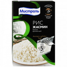 Крупа рис Мистраль Жасмин белый ароматный 5 пакетиков по 80 г