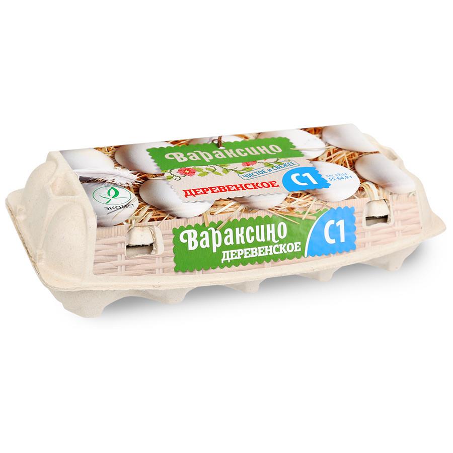 Яйцо куриное Вараксино Деревенское С1 белое столовое 10 штук