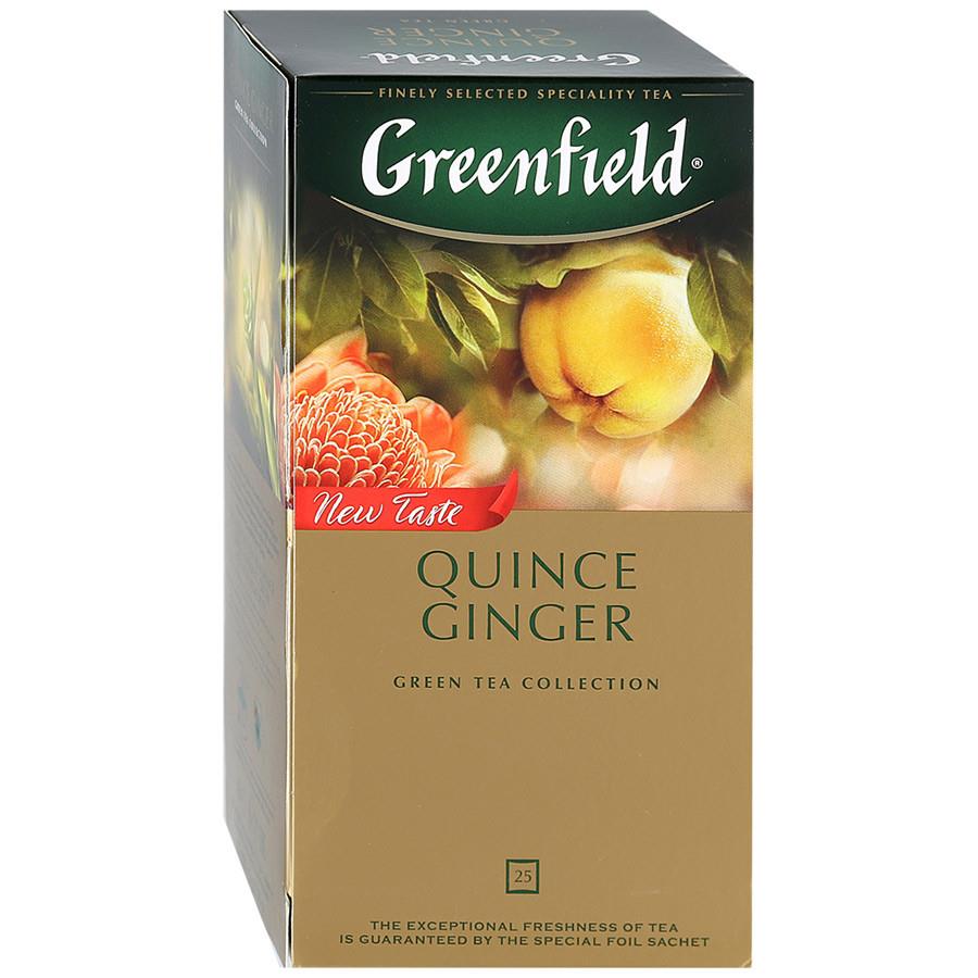 Чай Greenfield Quince Ginger зеленый с ароматом японской айвы и имбирем 25 пакетиков по 2 г