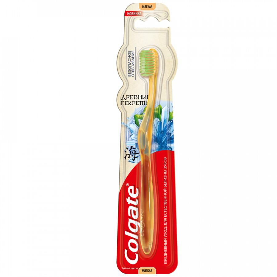 Зубная щетка Colgate Древние Секреты безопасное отбеливание мягкая желтая