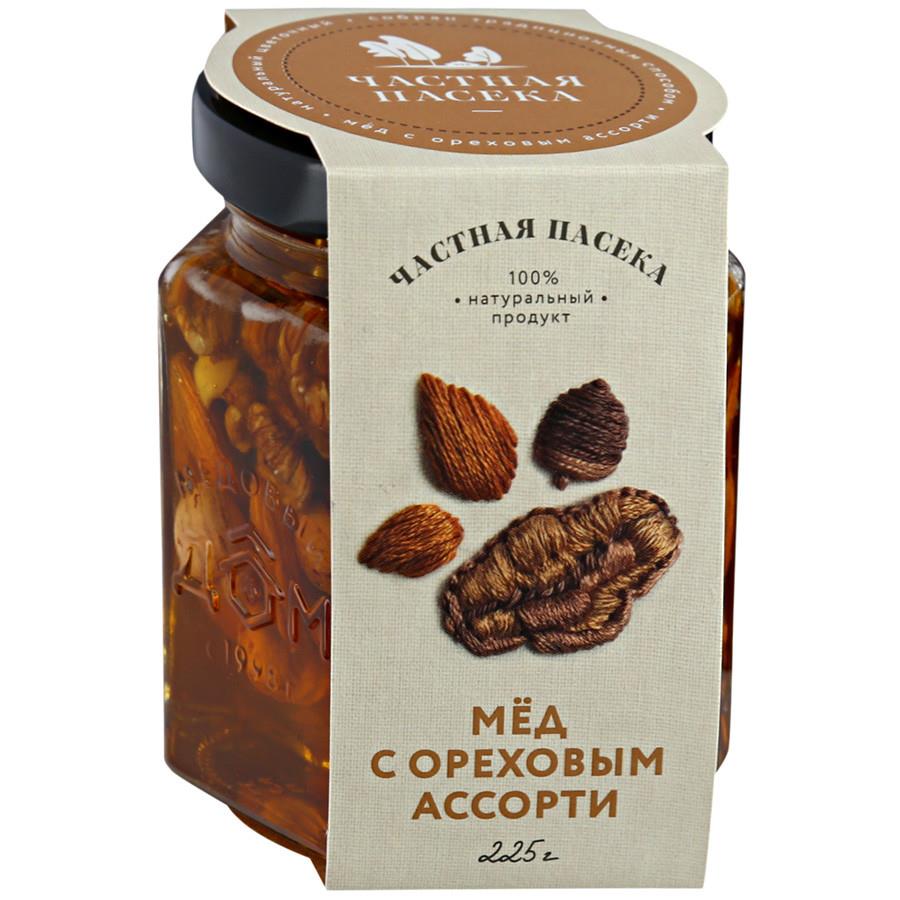 Мед Частная Пасека с ореховым ассорти 225 г