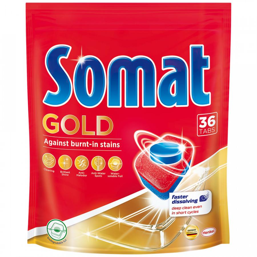 Средство для мытья посуды в посудомоечной машине Somat Gold в таблетках 36 штук