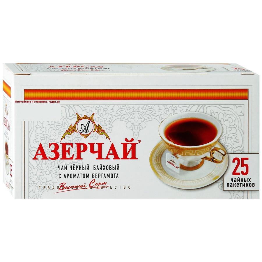 Чай Азерчай черный с ароматом бергамота 25 пакетиков по 2 г