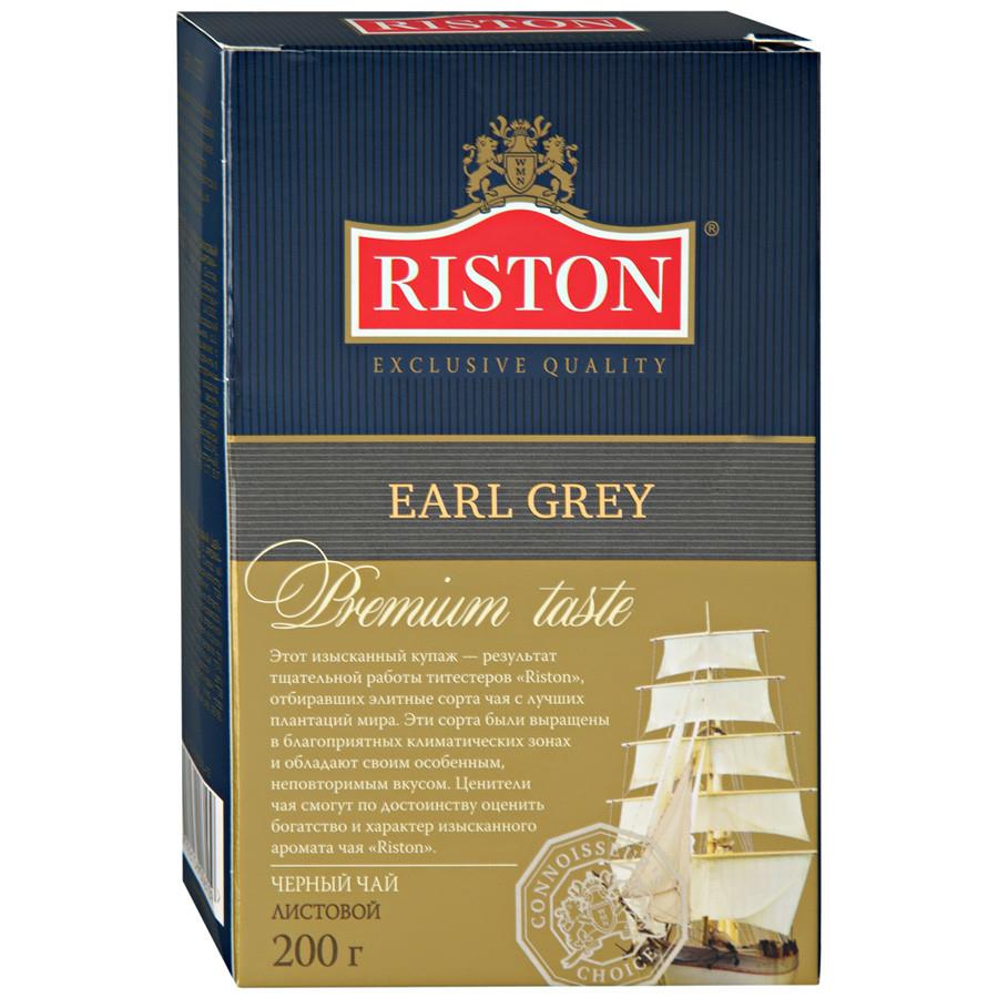 Чай Riston Earl Grey черный листовой с ароматом бергамота 200 г