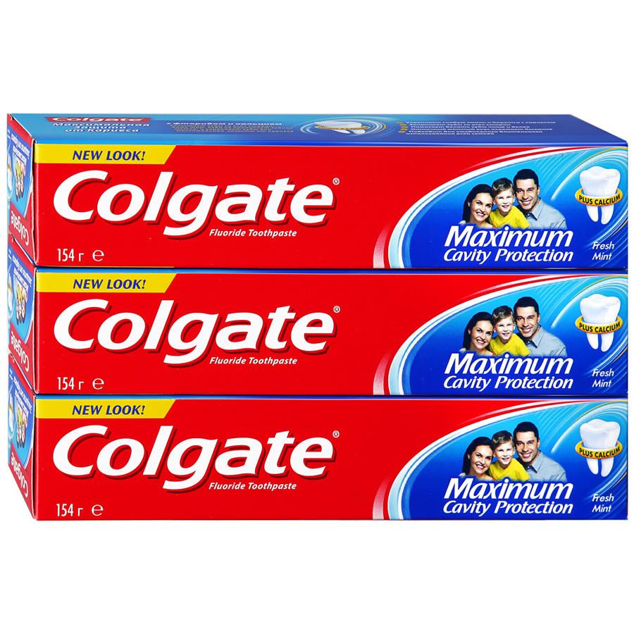 Зубная паста Colgate Свежая мята максимальная защита от кариеса 3 штуки по 100 мл