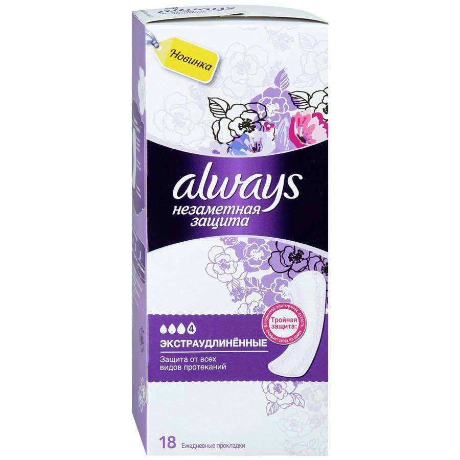 Прокладки ежедневные Always Liners Single с легким ароматом 4 капли 18 штук