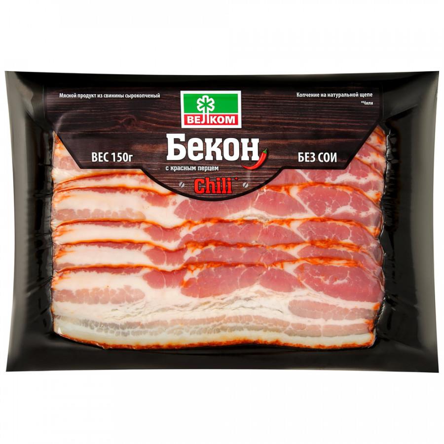 Бекон сырокопченый Велком Chili с красным перцем нарезка 150 г
