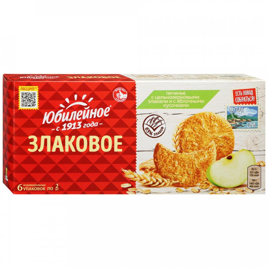 Печенье Юбилейное с цельнозерновыми злаками и с яблочными кусочками 171 г