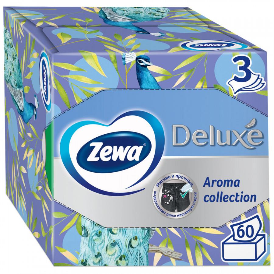 Салфетки Бумажные Косметические ароматизированные Zewa Deluxe Арома Коллекция 3-слойные 60 штук