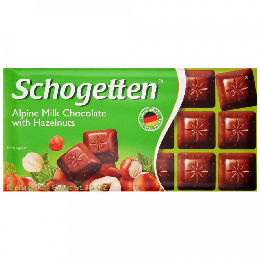 Шоколад Schogetten молочный с лесными орехами 100 г