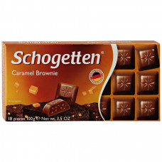 Шоколад Schogetten Caramel Brownie молочный с начинкой Шоколадный крем брауни с печеньем какао и карамелью 100 г