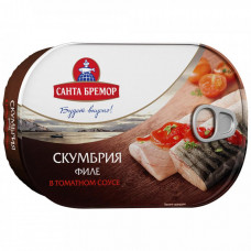 Скумбрия атлантическая филе Санта Бремор в томатном соусе 190 г