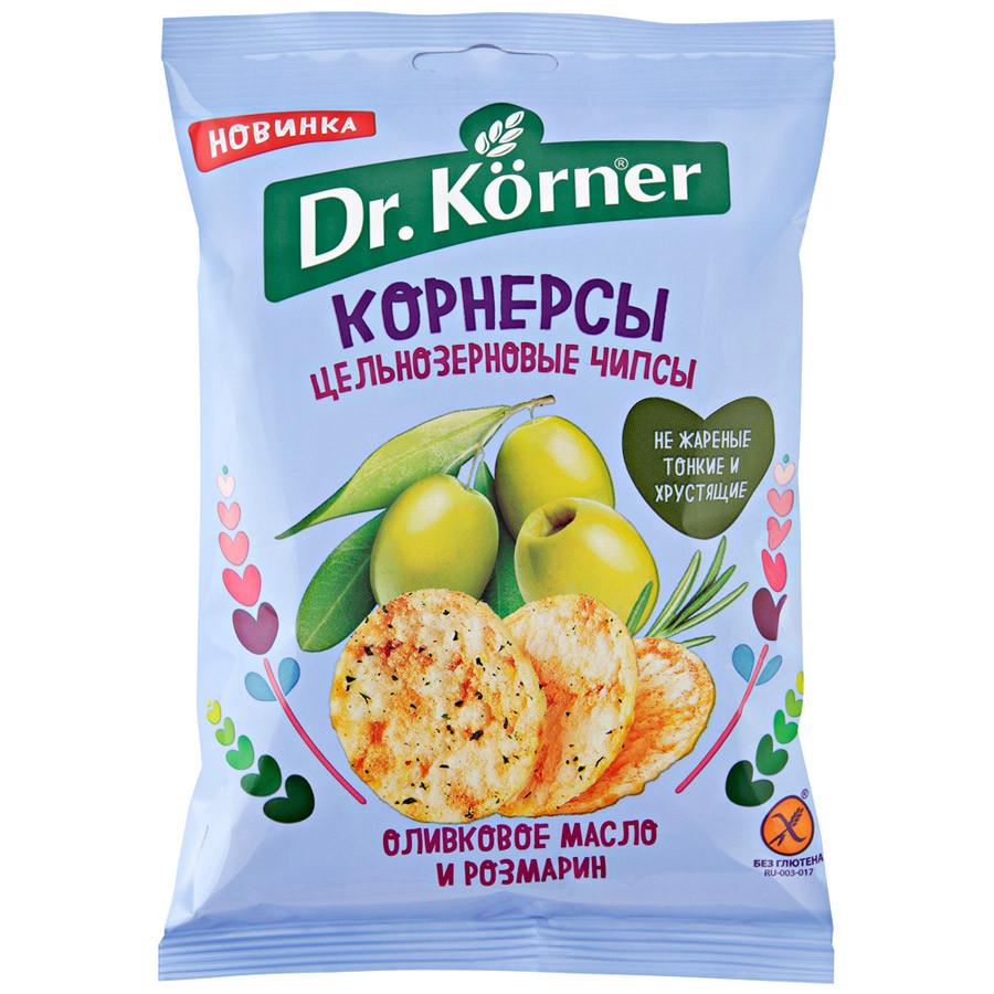 Чипсы кукурузно-рисовые Dr.Korner цельнозерновые с оливковым маслом и розмарином 50 г