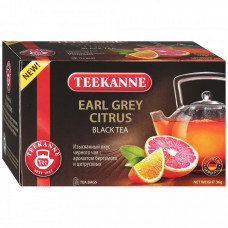 Чай Teekanne Earl Grey Citrus черный мелкий с ароматом бергамота и цитрусовых 20 пакетиков по 1.8 г