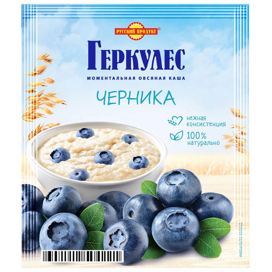 Каша овсяная Русский продукт моментального приготовления Геркулес с черникой 35 г